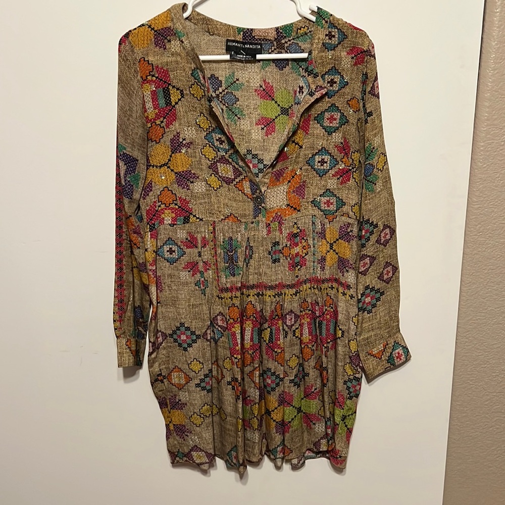 Colorful Geometric Print Mini Dress